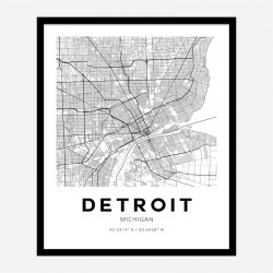 Detroit Michigan City Map Art Print