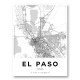 El Paso Texas City Map Art Print