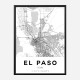 El Paso Texas City Map Art Print