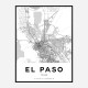 El Paso Texas City Map Art Print