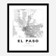 El Paso Texas City Map Art Print