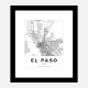El Paso Texas City Map Art Print