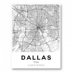 Dallas Texas City Map Art Print