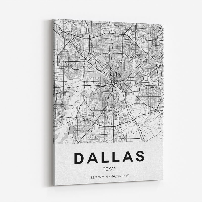 Dallas Texas City Map Art Print