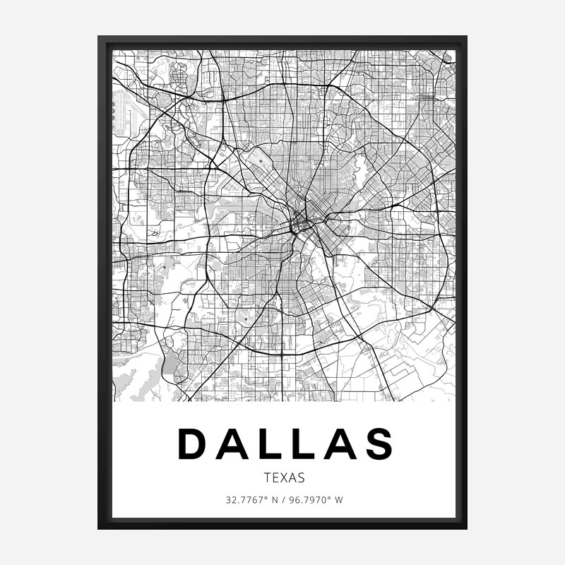 Dallas Texas City Map Art Print