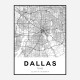 Dallas Texas City Map Art Print