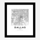 Dallas Texas City Map Art Print