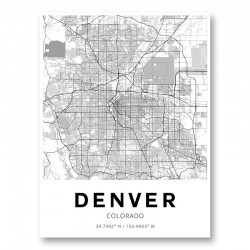 Denver Colorado City Map Art Print