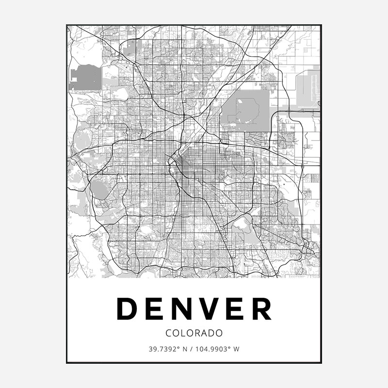Denver Colorado City Map Art Print