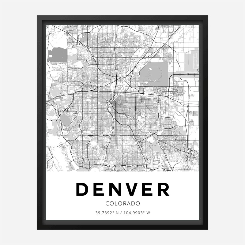 Denver Colorado City Map Art Print