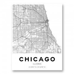 Chicago Illinois City Map Art Print