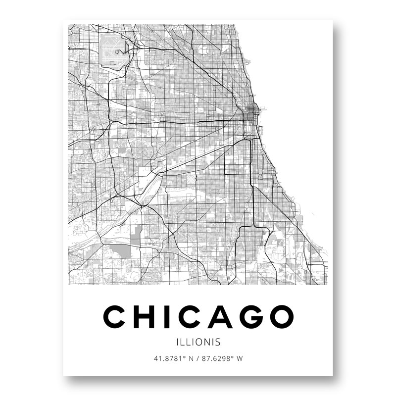 Chicago Illinois City Map Art Print