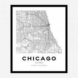 Chicago Illinois City Map Art Print