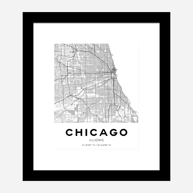 Chicago Illinois City Map Art Print