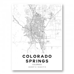 Colorado Springs Colorado City Map Art Print