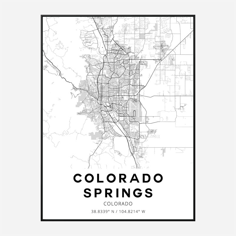 Colorado Springs Colorado City Map Art Print