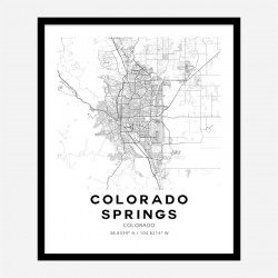 Colorado Springs Colorado City Map Art Print