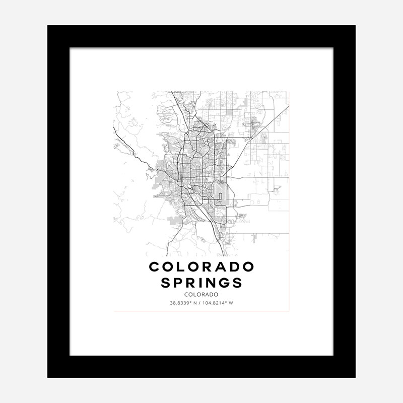 Colorado Springs Colorado City Map Art Print