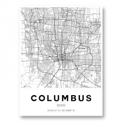 Columbus Ohio City Map Art Print