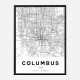 Columbus Ohio City Map Art Print