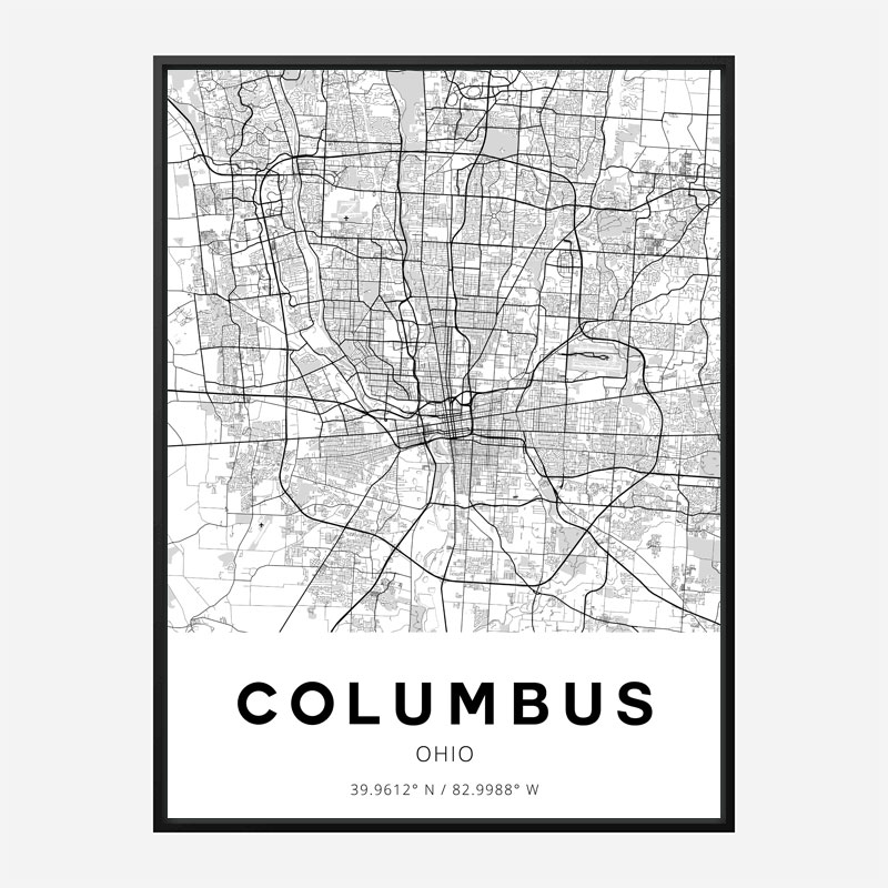 Columbus Ohio City Map Art Print