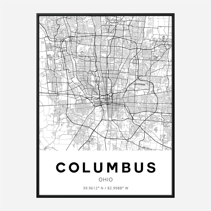 Columbus Ohio City Map Art Print