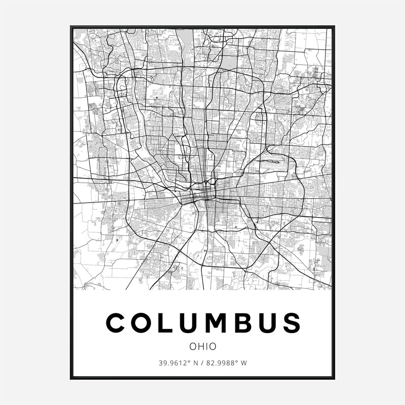 Columbus Ohio City Map Art Print