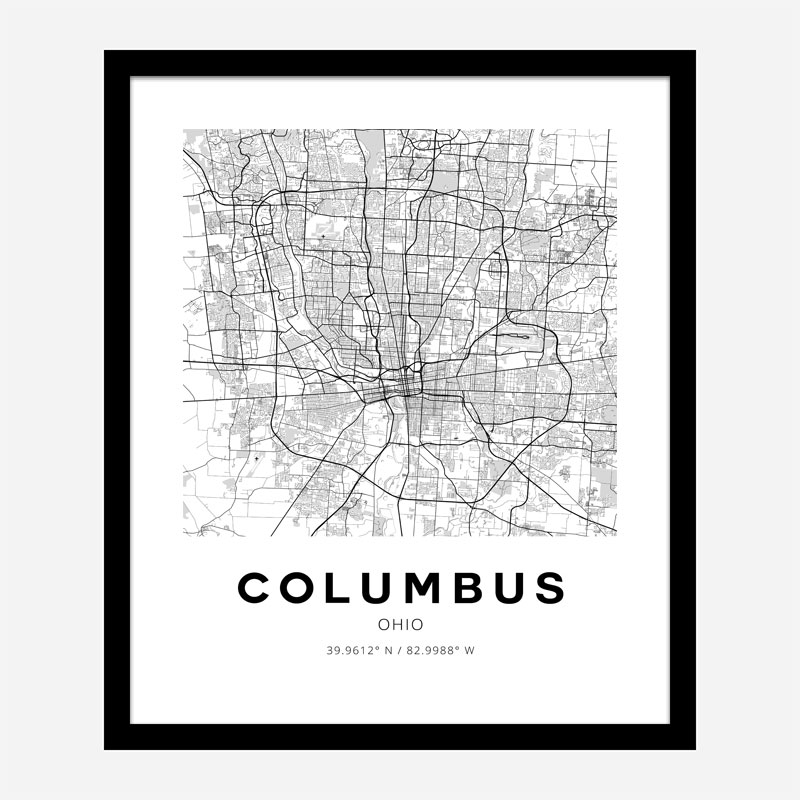 Columbus Ohio City Map Art Print