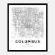 Columbus Ohio City Map Art Print