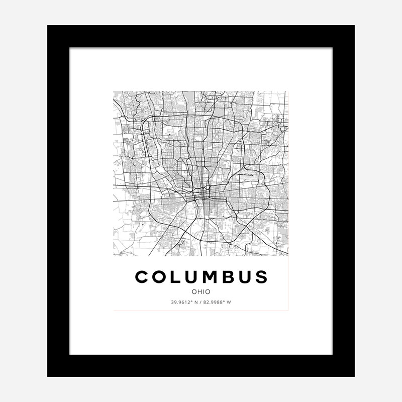 Columbus Ohio City Map Art Print