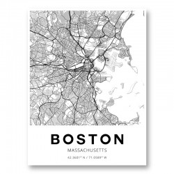 Boston Massachusetts City Map Art Print