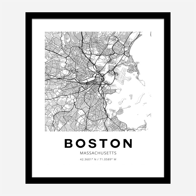 Boston Massachusetts City Map Art Print