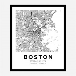 Boston Massachusetts City Map Art Print