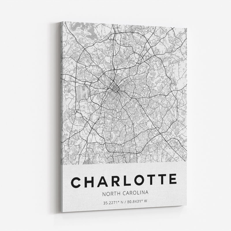 Charlotte North Carolina City Map Art Print