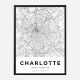 Charlotte North Carolina City Map Art Print