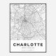 Charlotte North Carolina City Map Art Print
