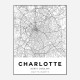 Charlotte North Carolina City Map Art Print