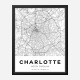 Charlotte North Carolina City Map Art Print