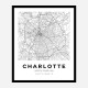 Charlotte North Carolina City Map Art Print