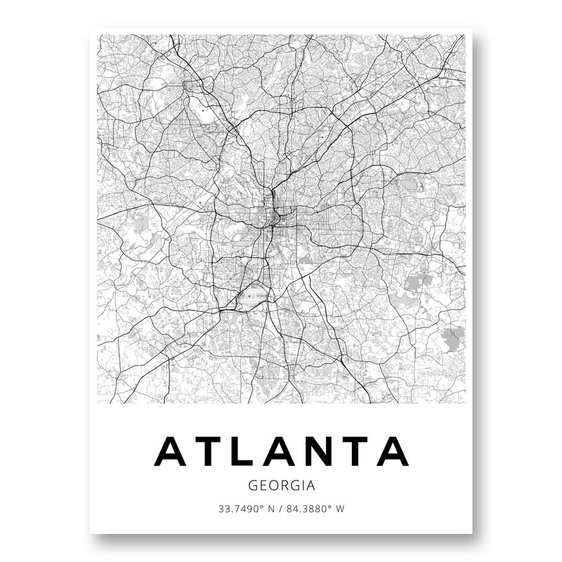 Atlanta Georgia City Map Art Print