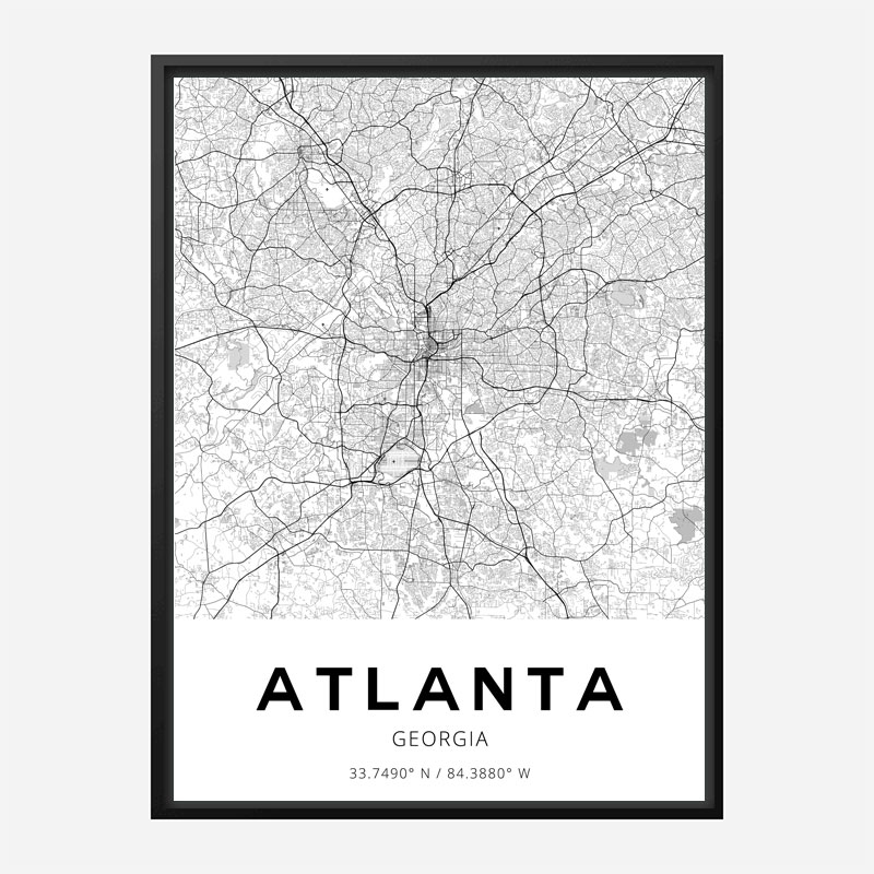 Atlanta Georgia City Map Art Print