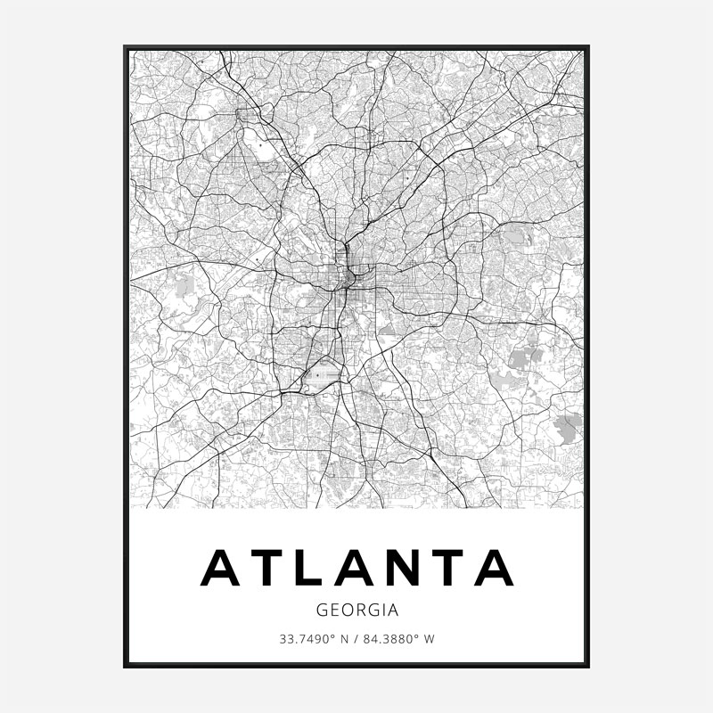 Atlanta Georgia City Map Art Print