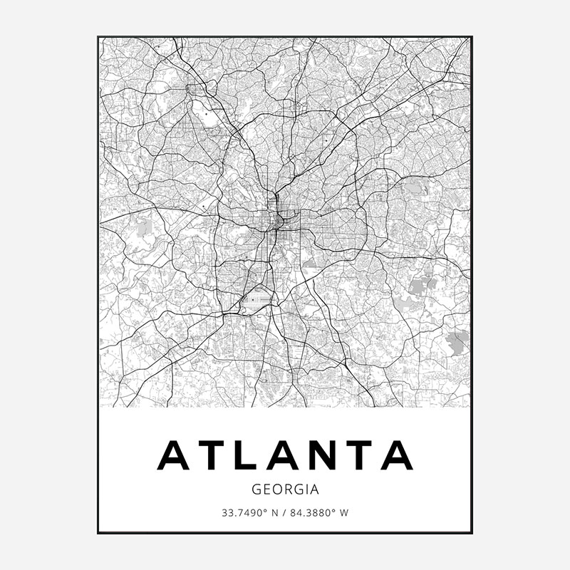 Atlanta Georgia City Map Art Print