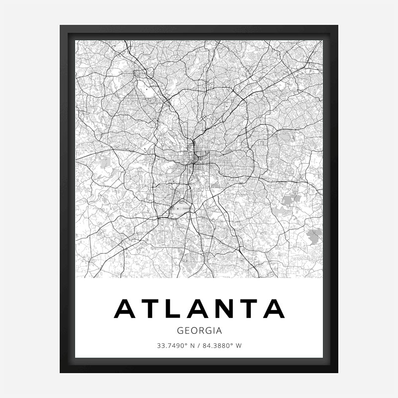 Atlanta Georgia City Map Art Print