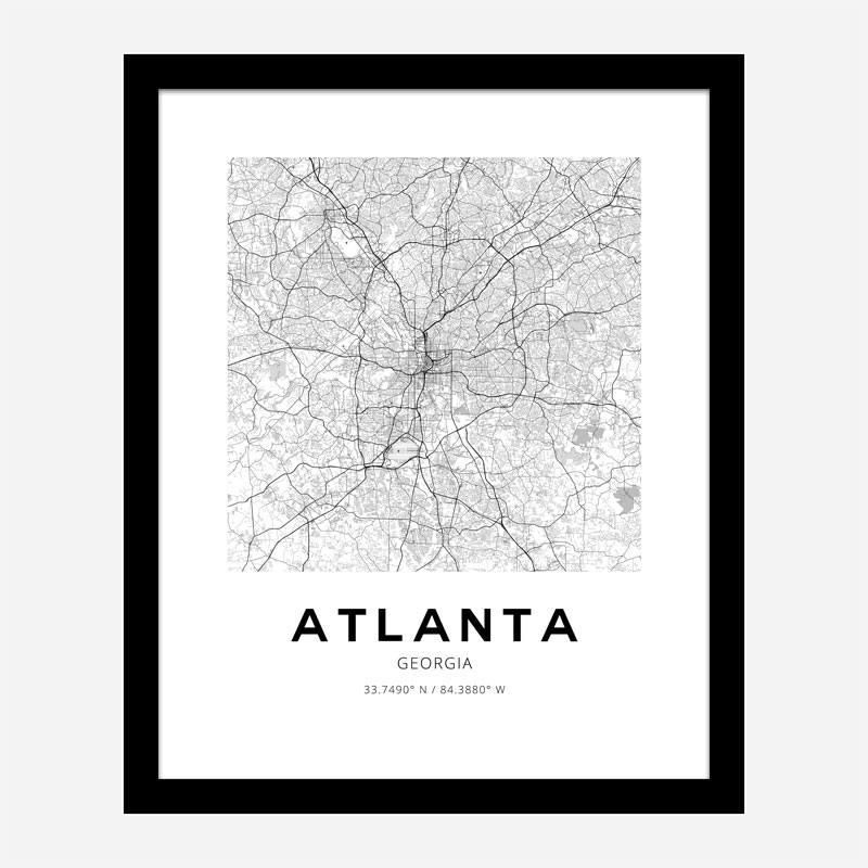 Atlanta Georgia City Map Art Print