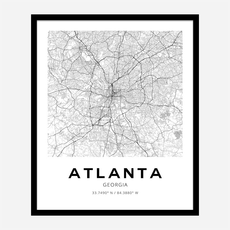 Atlanta Georgia City Map Art Print