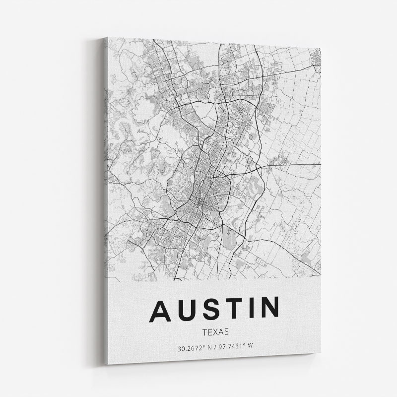 Austin Texas City Map Art Print