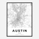 Austin Texas City Map Art Print