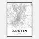 Austin Texas City Map Art Print