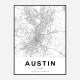 Austin Texas City Map Art Print